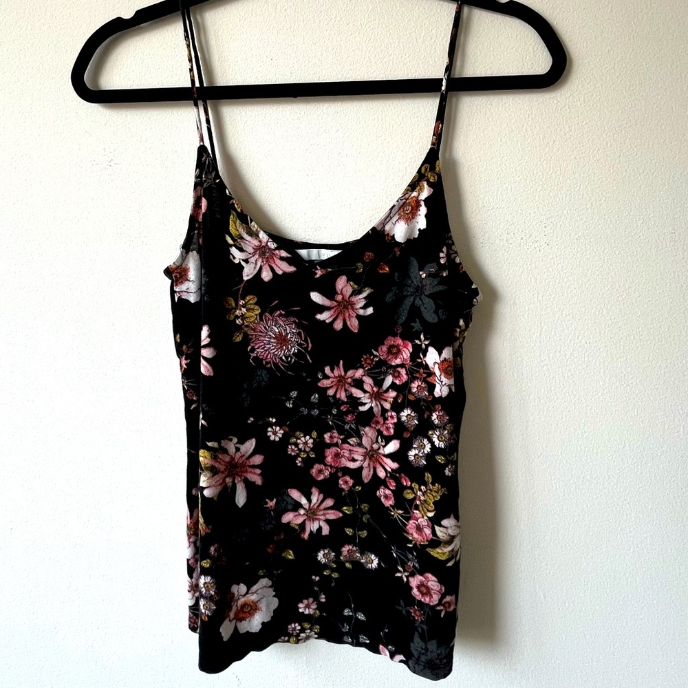 H&M Black and Pink Fitted Camisole XS
